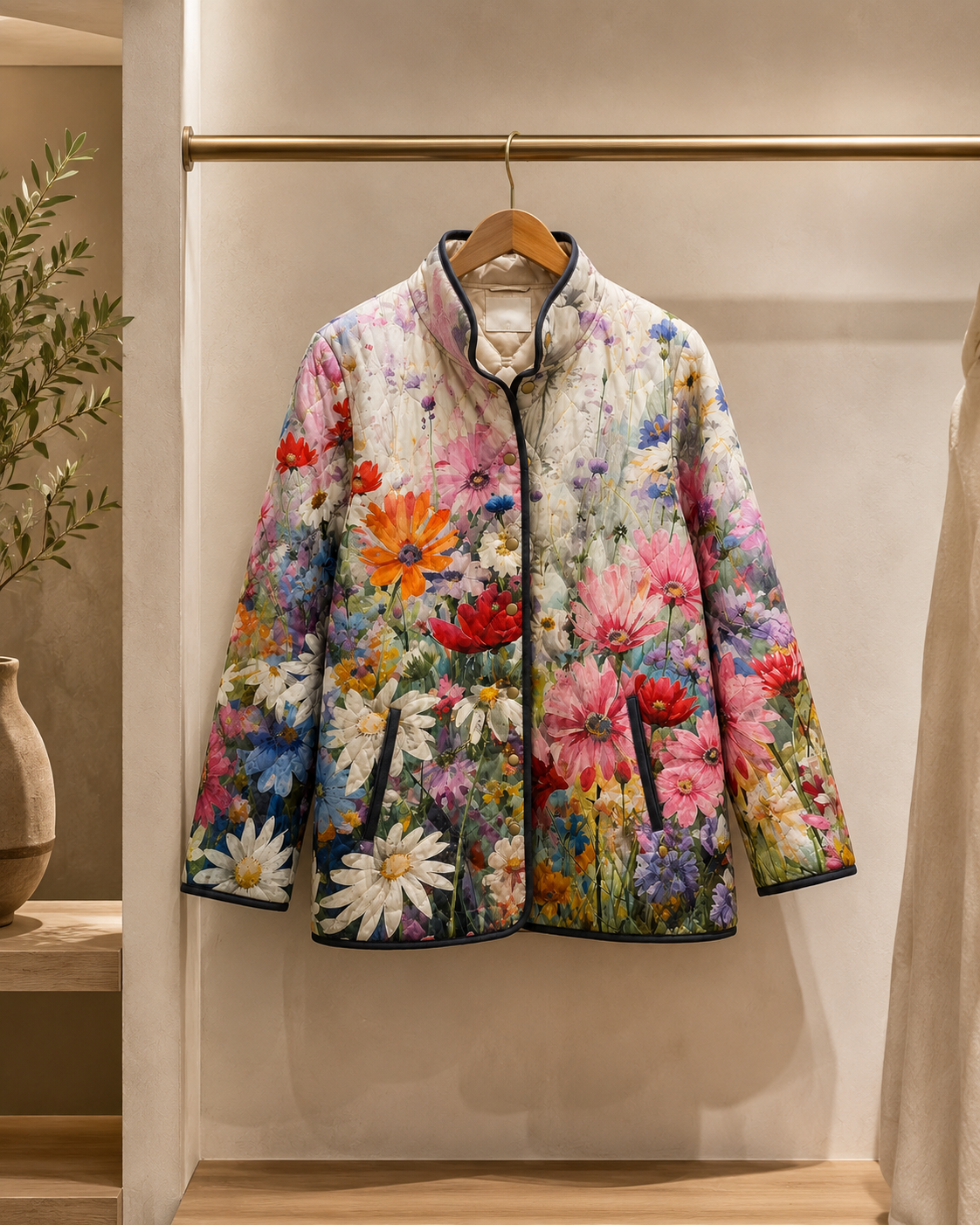 Judy Whimsical Floral Quilted Jacket