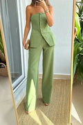 Bria™ – Strapless Buttoned Two-Piece Set