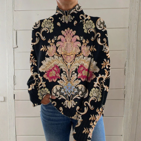 Chloe | Vintage Floral Turtleneck