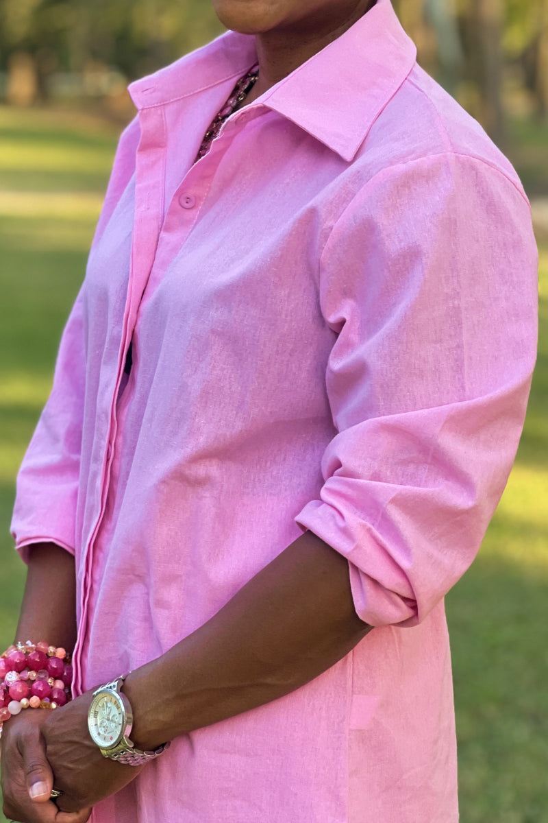Adelaide™ – Oversized Cotton Shirt & Wide-Leg Pants Co-Ord Set