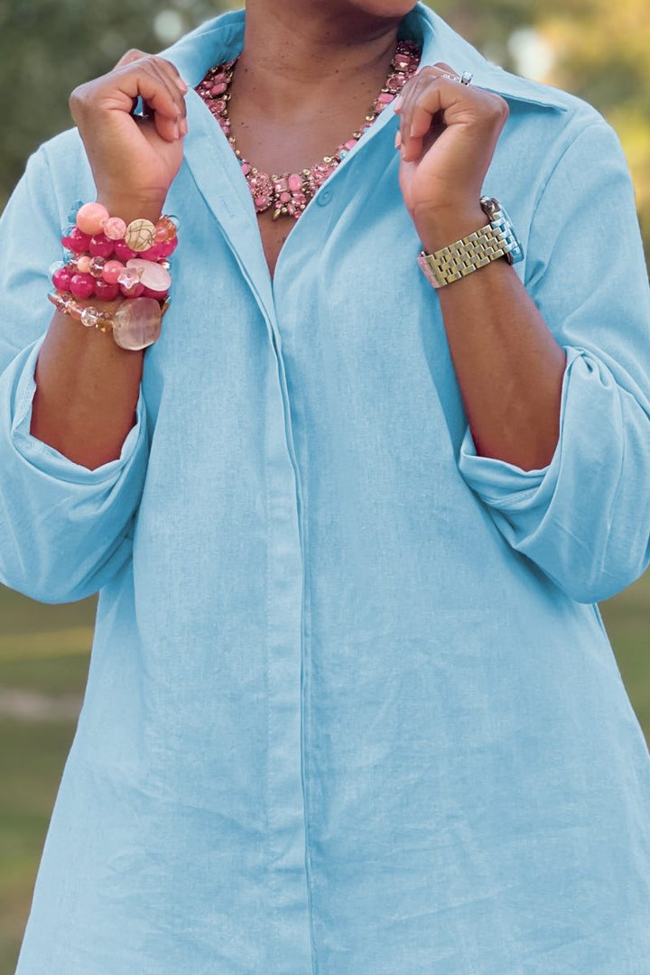 Adelaide™ – Oversized Cotton Shirt & Wide-Leg Pants Co-Ord Set